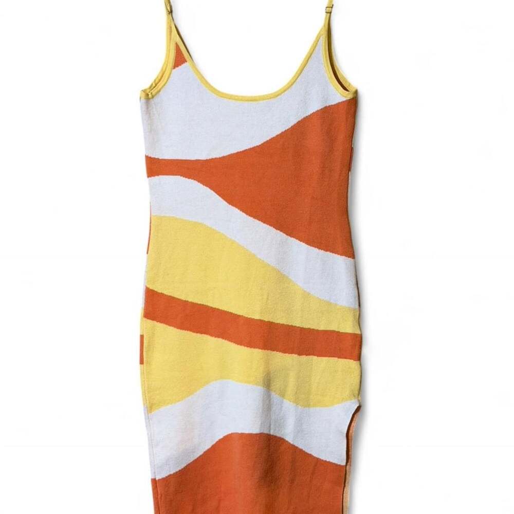 Indikah Multicolored Knit Cami Midi Dress